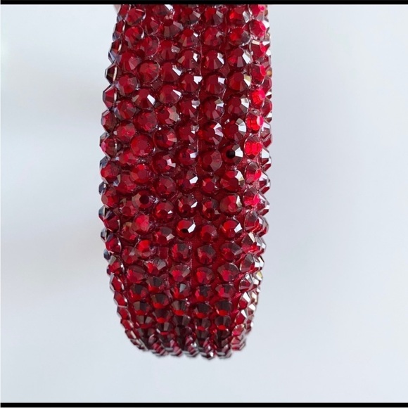 NWOT Red Sparkly Jeweled Padded Headband Beaded Holiday Christmas main image 7